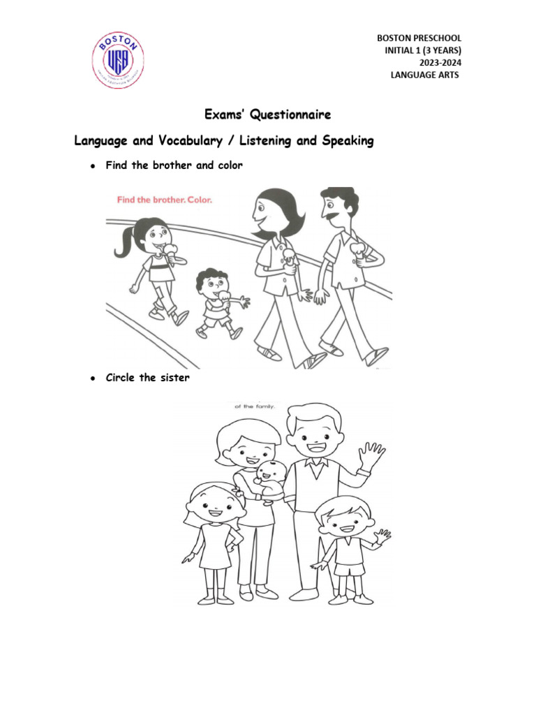 Initial 1 Exam Questionnaire PDF Linguistics Human Communication