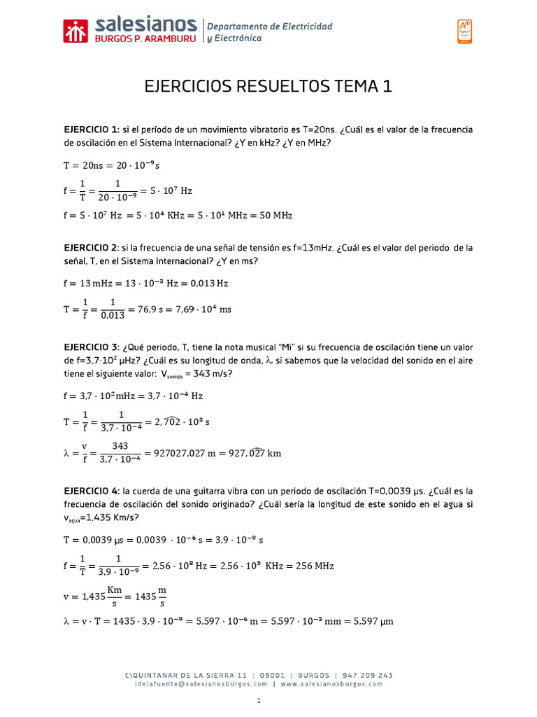 Ejercicios Resueltos Tema 1 | PDF