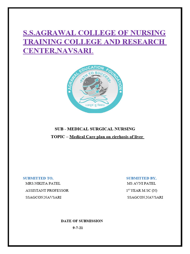 Nursing Care Plan for Liver Cirrhosis | PDF | Cirrhosis | Human Nose