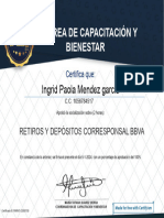 Certificate For Ingrid Paola Mendez Garcia For - RETIROS Y DEP - SITOS CORRESP...