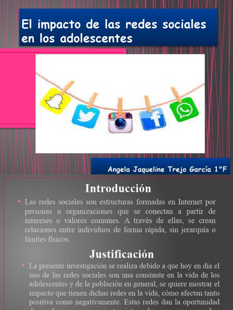 El Impacto de Las Redes Sociales en Los Adolescentes | PDF | Red social ...