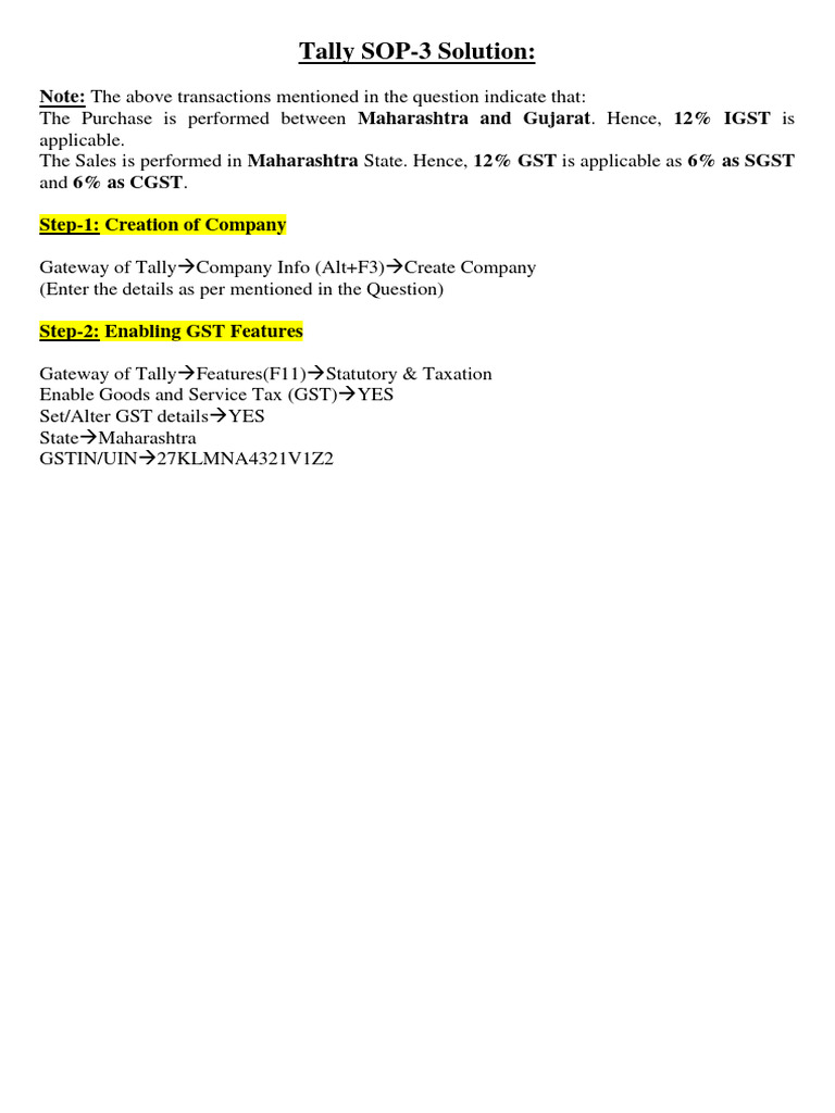 Tally sop 3 solution final without errors pdf taxes payments