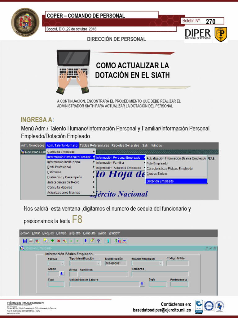 Actualizar La Dotacion en El SIATH | Descargar gratis PDF | Informática ...