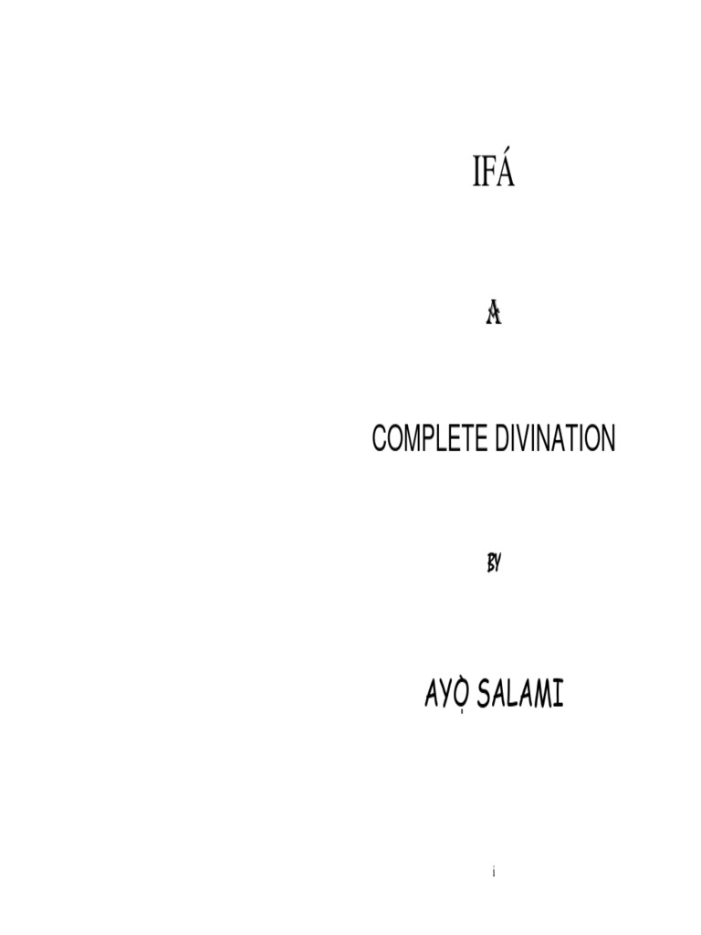 Ifa A Complete Divination Download Free Pdf Prayer God
