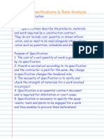 Specifications Notes