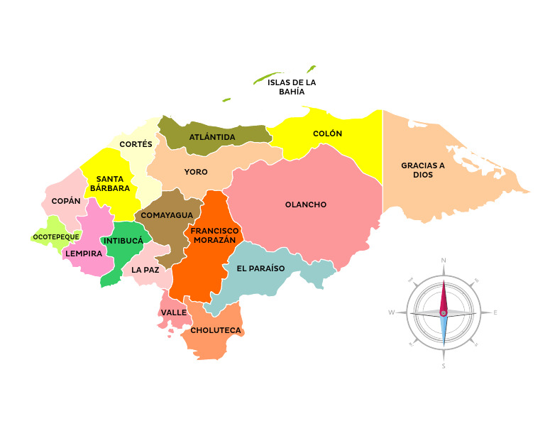 Mapa de Departamentos de Honduras | PDF