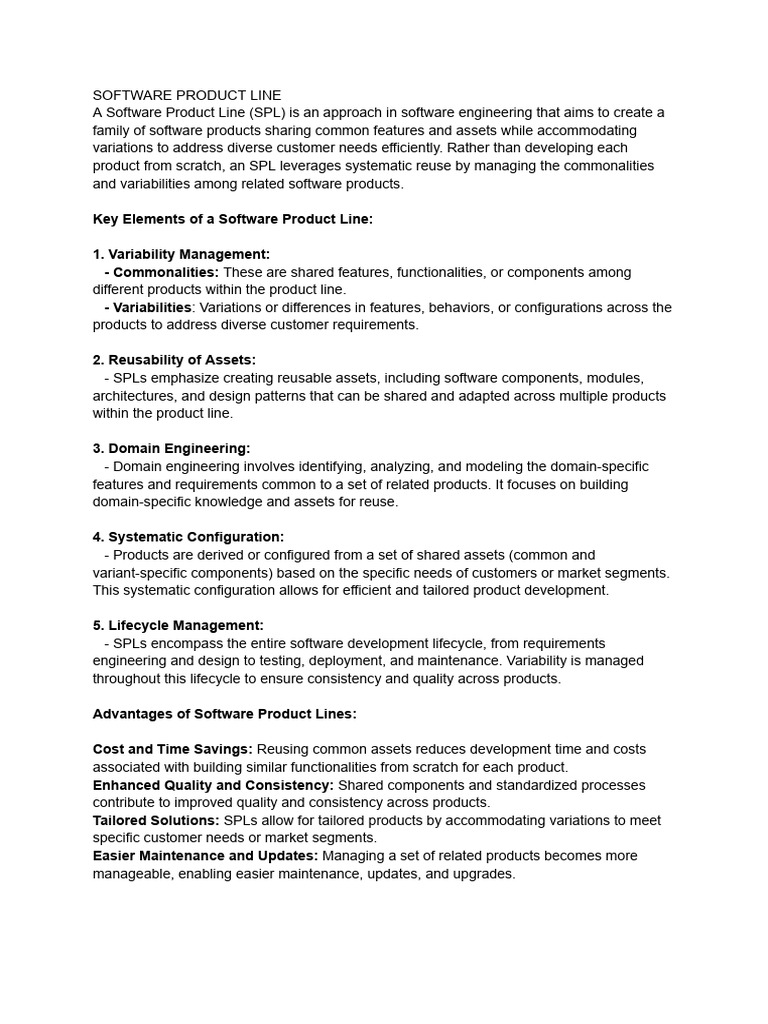 Understanding Software Product Lines | PDF | Software Development ...