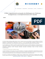 CFBio Regulamenta Atuação de Biólogos em Práticas Integrativas e Complementares em Saúde - CFBio