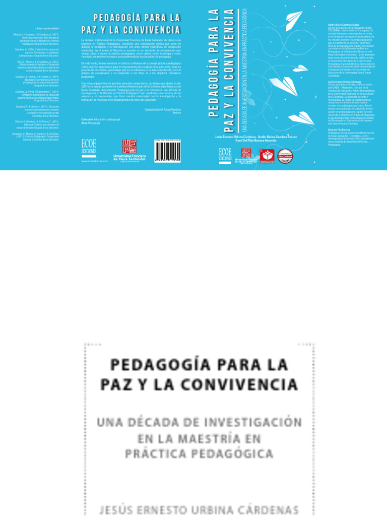 PEDAGOGÍA PARA LA PAZ Y LA CONVIVENCIA | PDF | Plan de estudios | Maestros