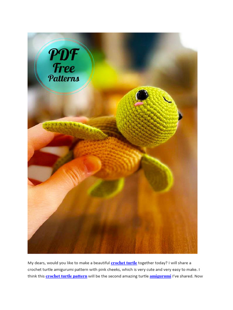 Free Easy Crochet Turtle Pattern PDF | PDF | Crochet | Amigurumi