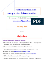 Estimation & Sample Size Determination
