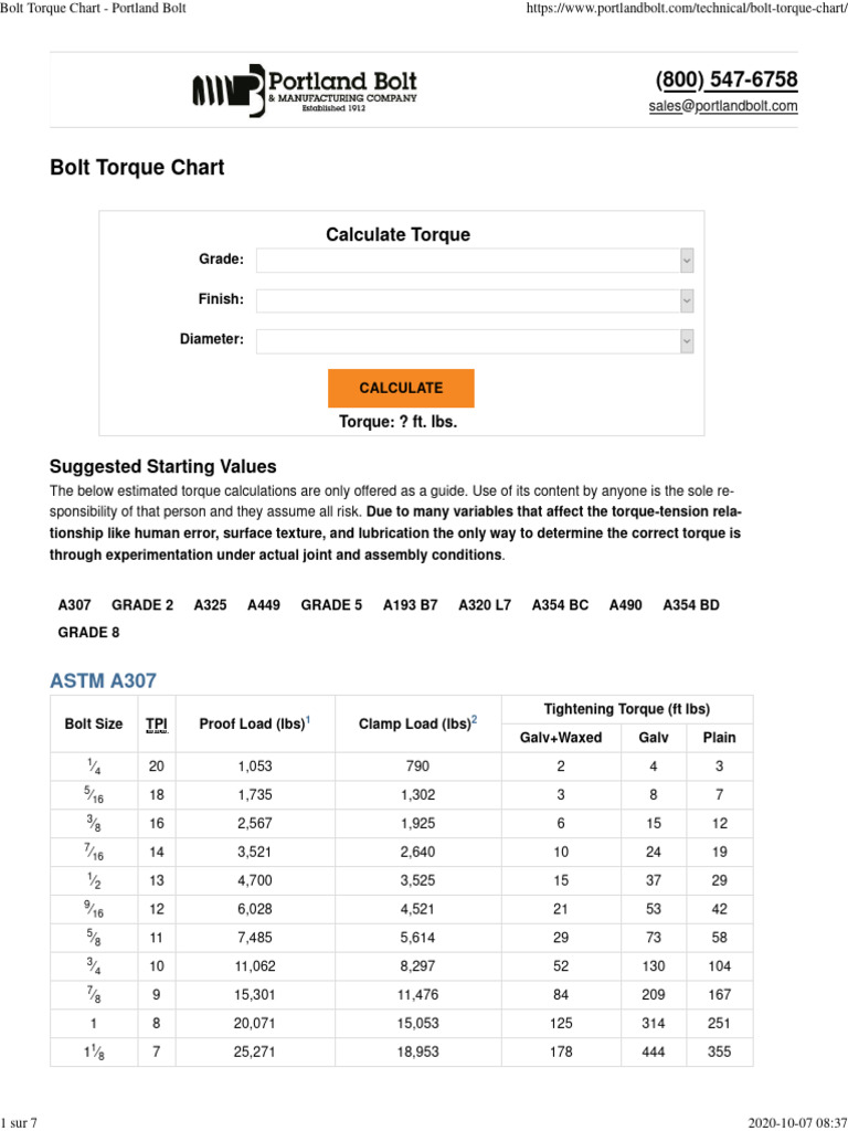 Bolt Torque & clamping by grade PDF Screw Physical Sciences