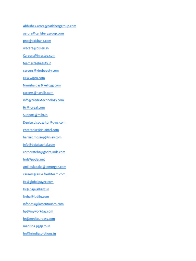Email of Company HR | PDF