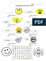 Feelings Worksheet For Pupils