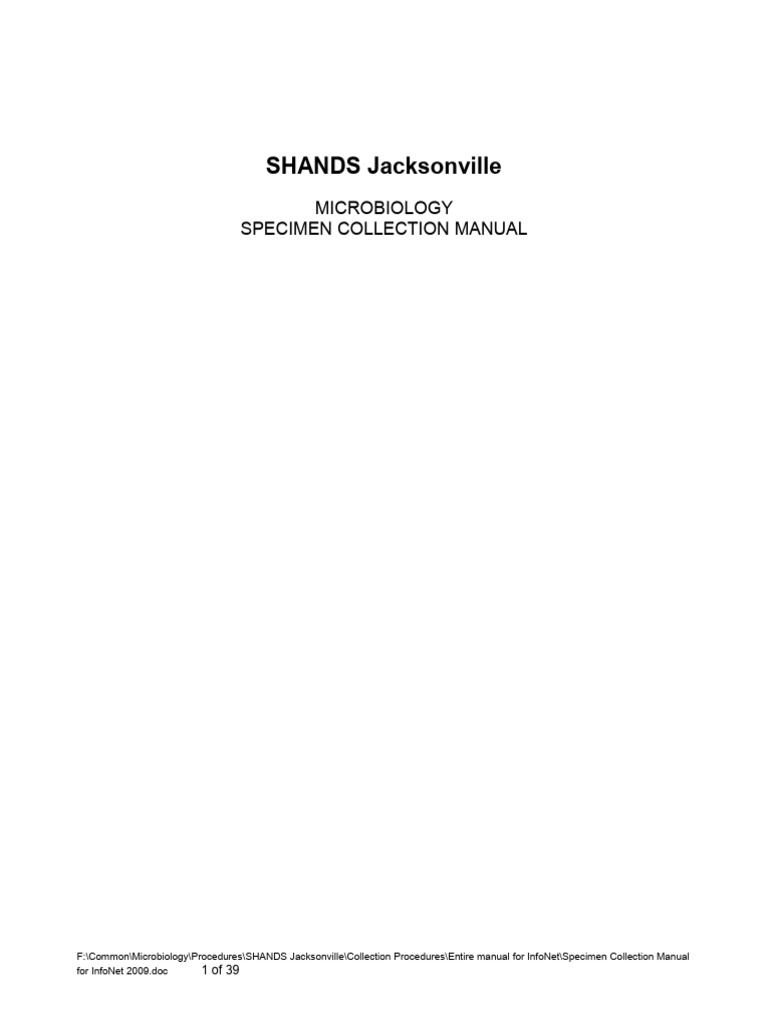 Specimen Collection Manual Pdf Antibody Hepatitis B