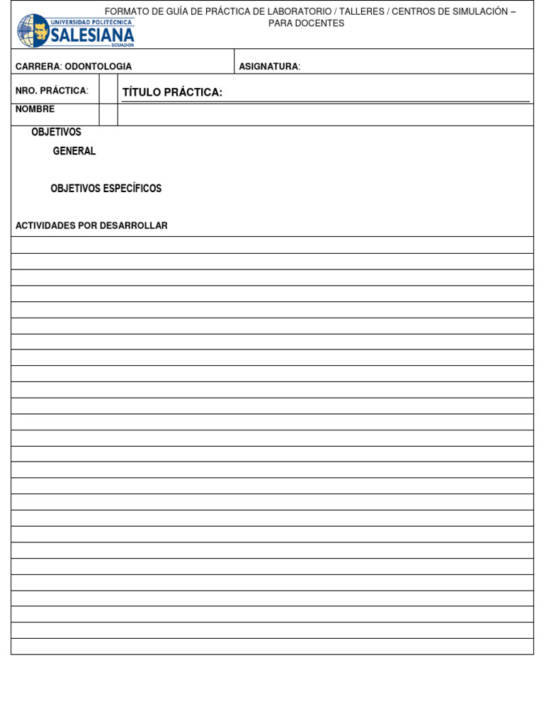 Formato de Guía de Práctica | PDF
