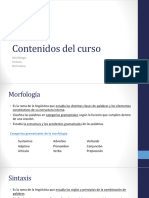 Contenidos Del Curso (Morfología, Sintaxis, Normativa)