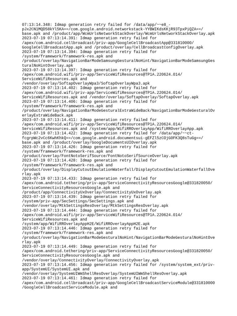 Idmap Generation Retry Failures Log | PDF | Software | Linux