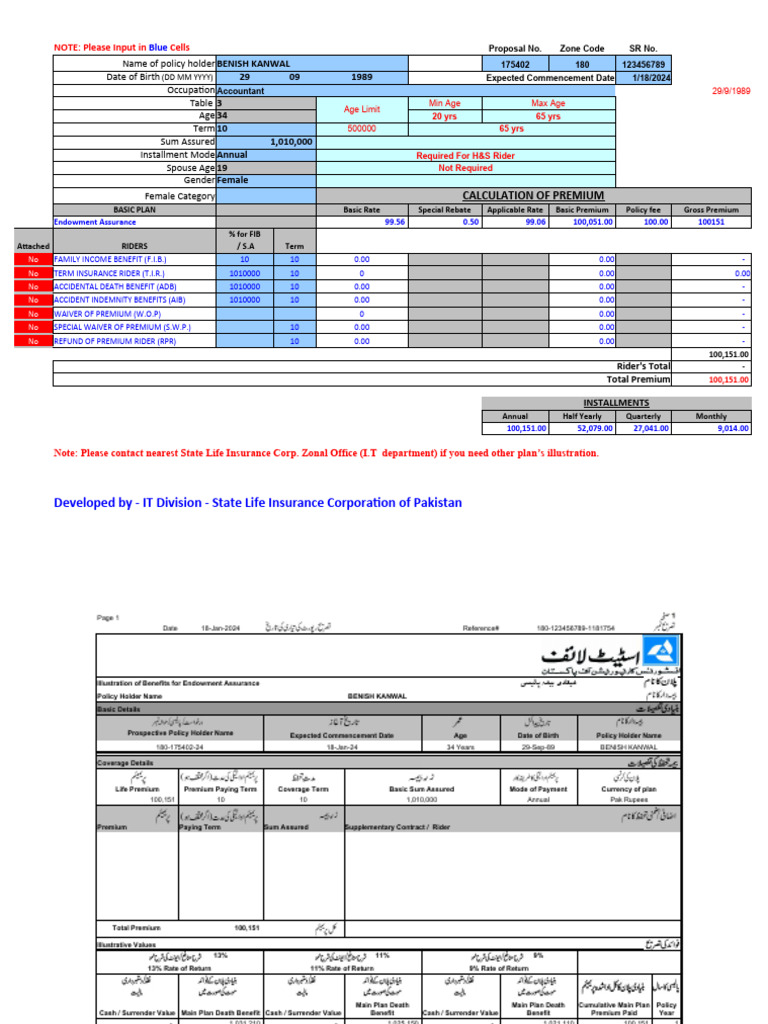 State Life Ubl Illustration | PDF | Life Insurance | Insurance