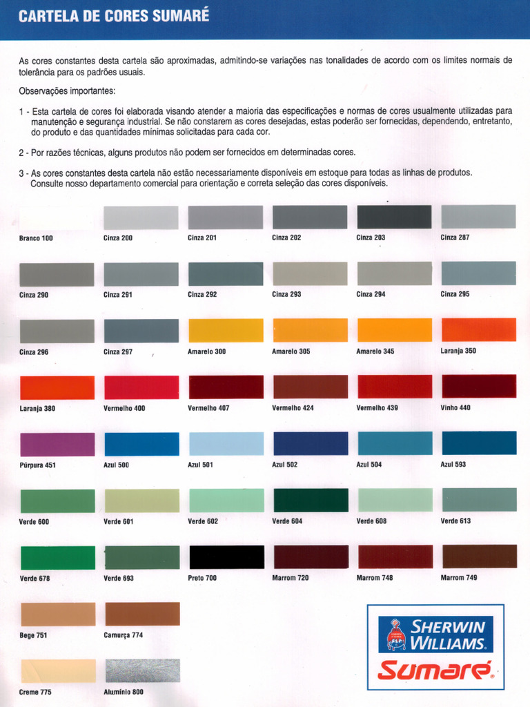 Cartela de Cores - Sherwin Willians | PDF