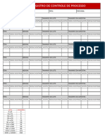 Registro de Controle de Processo - Caixilharia