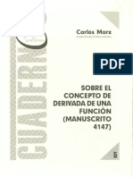 Karl Marx - Sobre El Concepto de Derivada de Una Función (Manuscrito 4147) - Universidad Autónoma Metropolitana (1997)