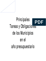 Tareas y Obligaciones de Los Municipios en El Año Presupuestario