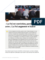 La Foi Est Conviction Paroles Et Actes La Foi Augmente Et Baisse