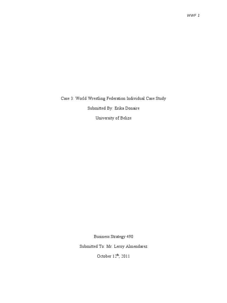 WWF Case Study: Strategic Analysis | PDF | Wwe | Professional Wrestling