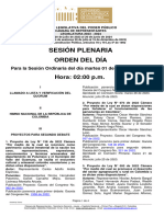 2023 II 2 Plenaria-Orden Del Dia-Proyectos (2023-08-01) - 1