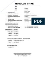 Curriculum Vitae Yalo Vega