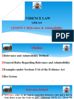 Lesson 3 - Relevance and Admissibility