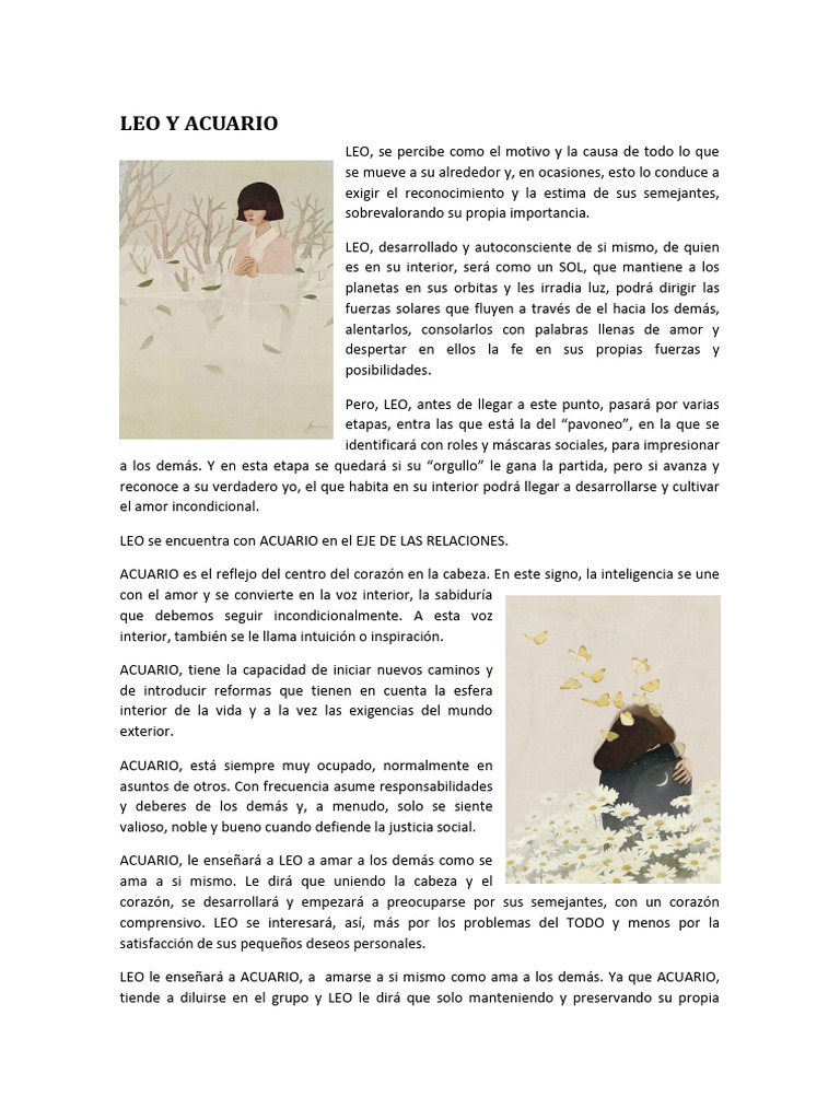Leo y Acuario | PDF | Amor