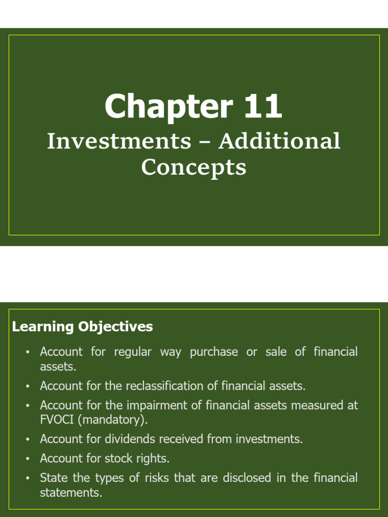 Chapter 11 Investment Concepts Overview | PDF | Financial Risk | Fair Value