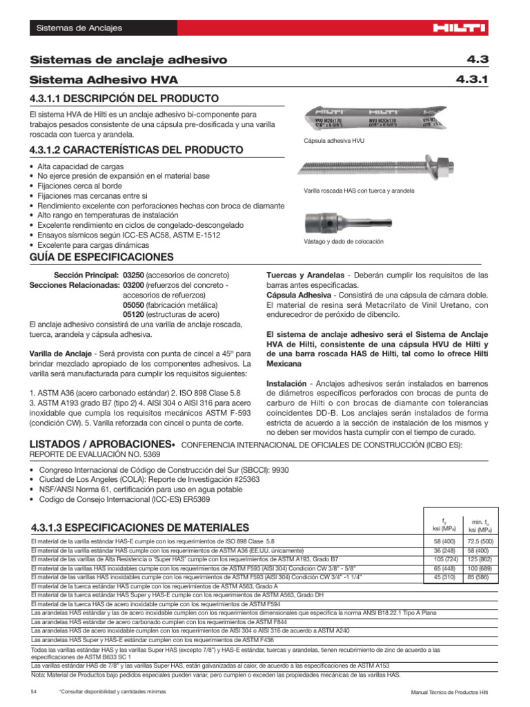 SISTEMA HVA | PDF | Acero | Pascal (Unidad)