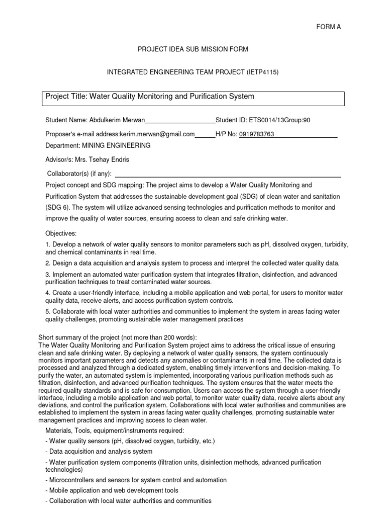 Water Purification System | PDF | Water Quality | Water Purification