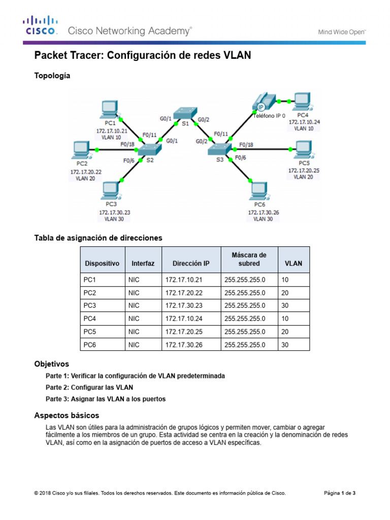 Configuración de VLAN en Packet Tracer | PDF | Controlador de interfaz ...