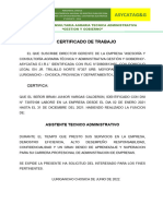 Certificado de Trabajo