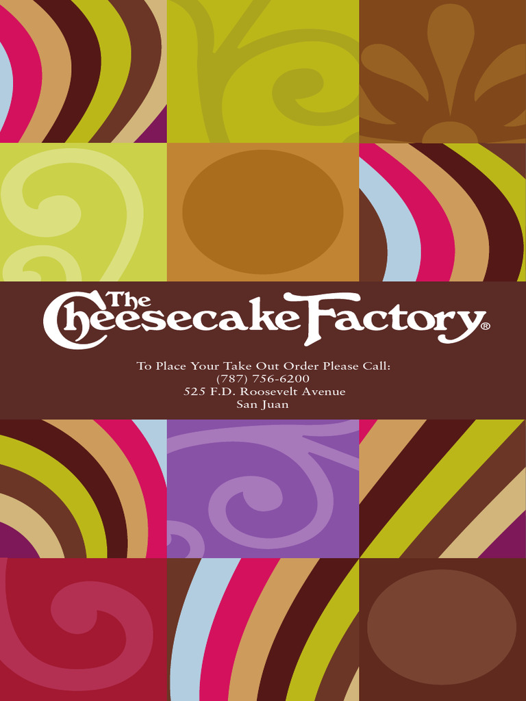 Cheesecake Factory Menu PDF Cilantro Hamburguesas