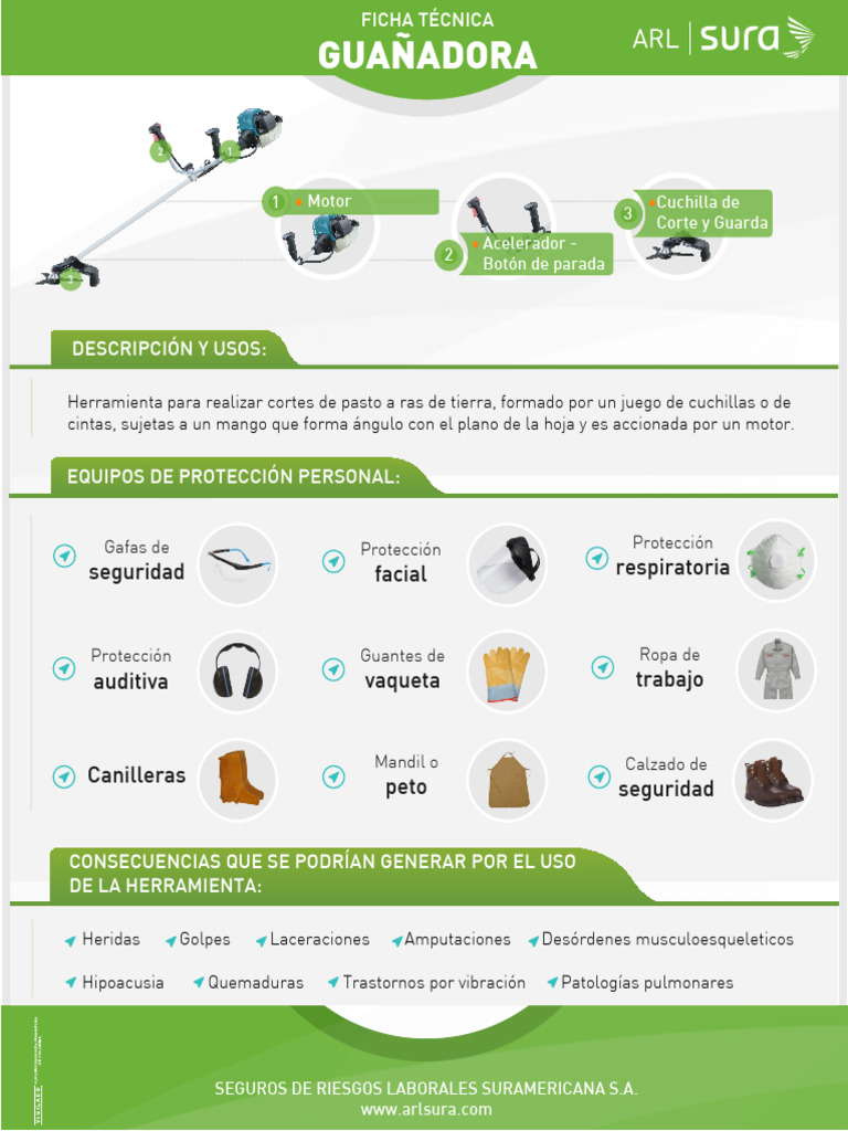 Ficha Tecnica Uso Guadaña | PDF | Herramientas