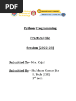 Shubham Jha Python Practical