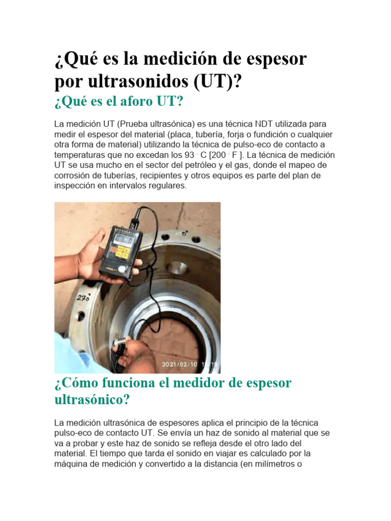 Medicion Ut | PDF | Ultrasonido | Medición