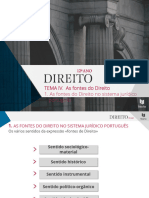 TEMA 4.1 - As Fontes Do Direito No Sistema Jurídico Português