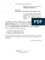 SOLICITO: Inscripción para Postular en El Examen Cepreuna 2023 - Ii. Dr. Juan Carlos Benavides Huanca