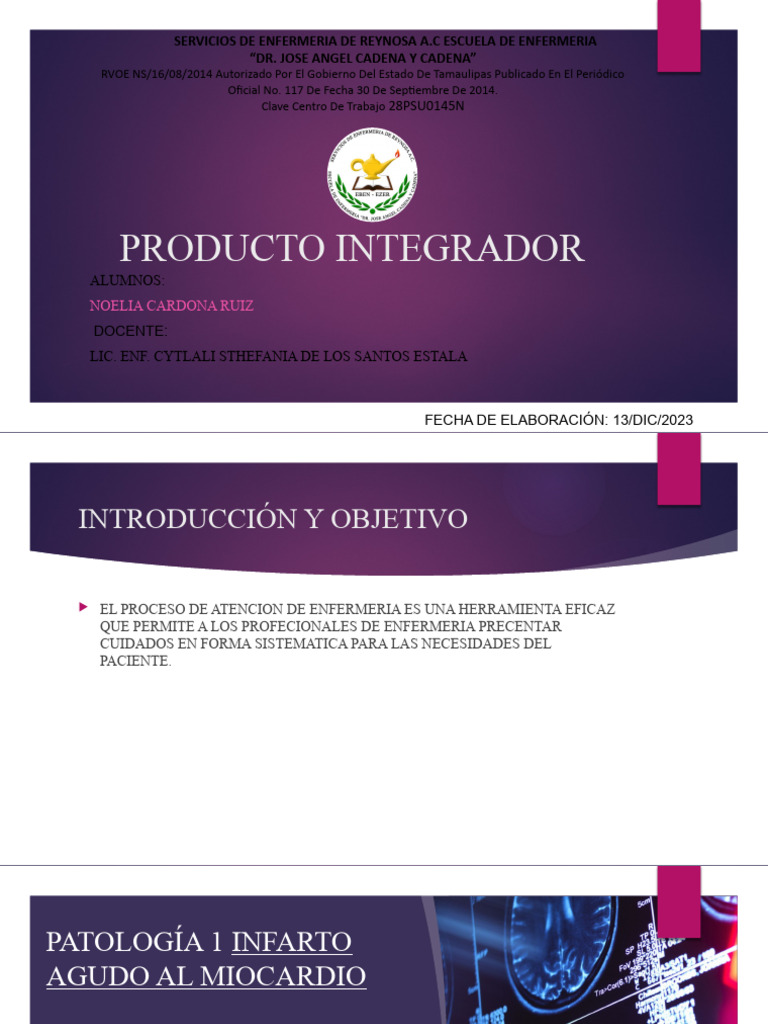 Plan de Cuidados para Infarto Miocárdico | PDF | Hipertensión | Infarto ...