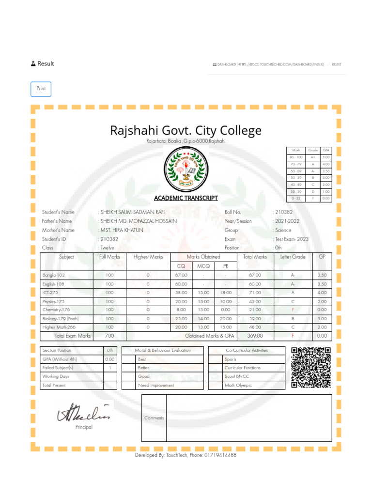 Result | PDF | Student Assessment And Evaluation | Educational ...