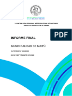 Informe Final 563 22 Municipalidad de Maipu Sobre Auditoria A Contratos de Obra Ejecutados Por El Municipio Septiembre 2022
