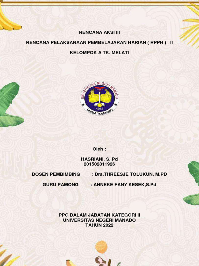 Contoh RPPH Paud | PDF