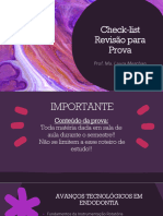Check-List Revisão Avanços Tecnologicos Endo