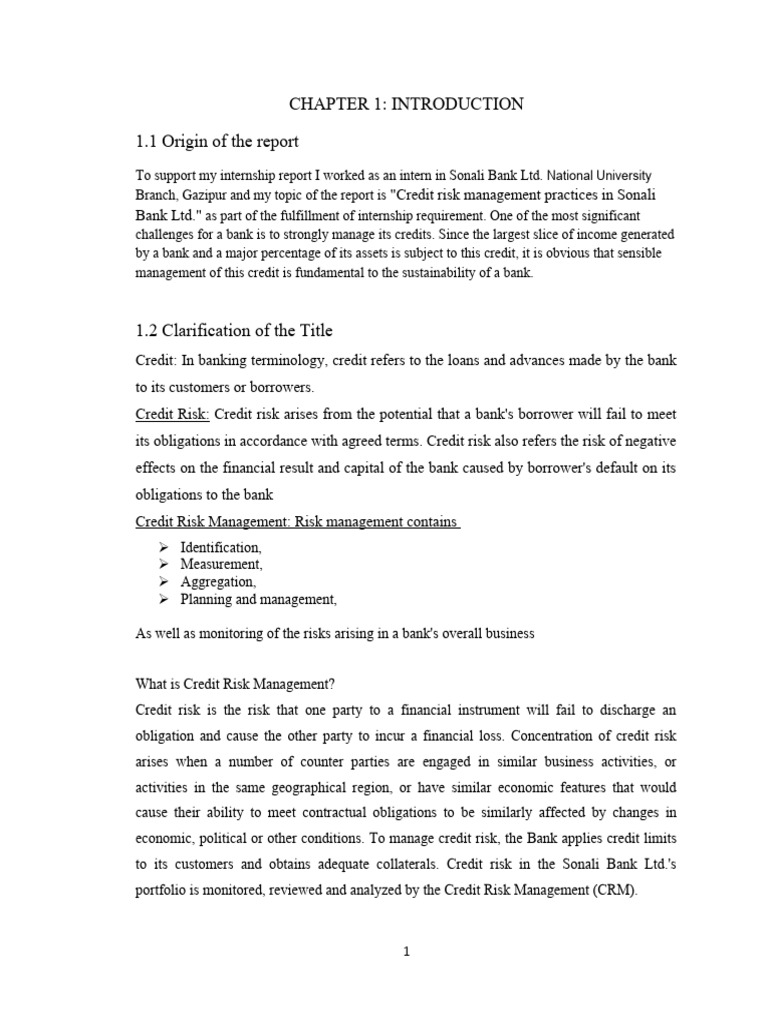 Credit Risk Management in Sonali Bank | PDF | Banks | Basel Ii